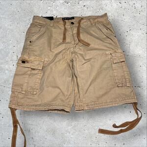 Wenven Cargo Shorts Mens Beige Relaxed Fit Khakis‎ Relaxed Size 36